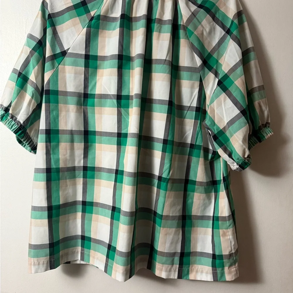 Ann Taylor Black and Green Checkered Top - Picture 4 of 4